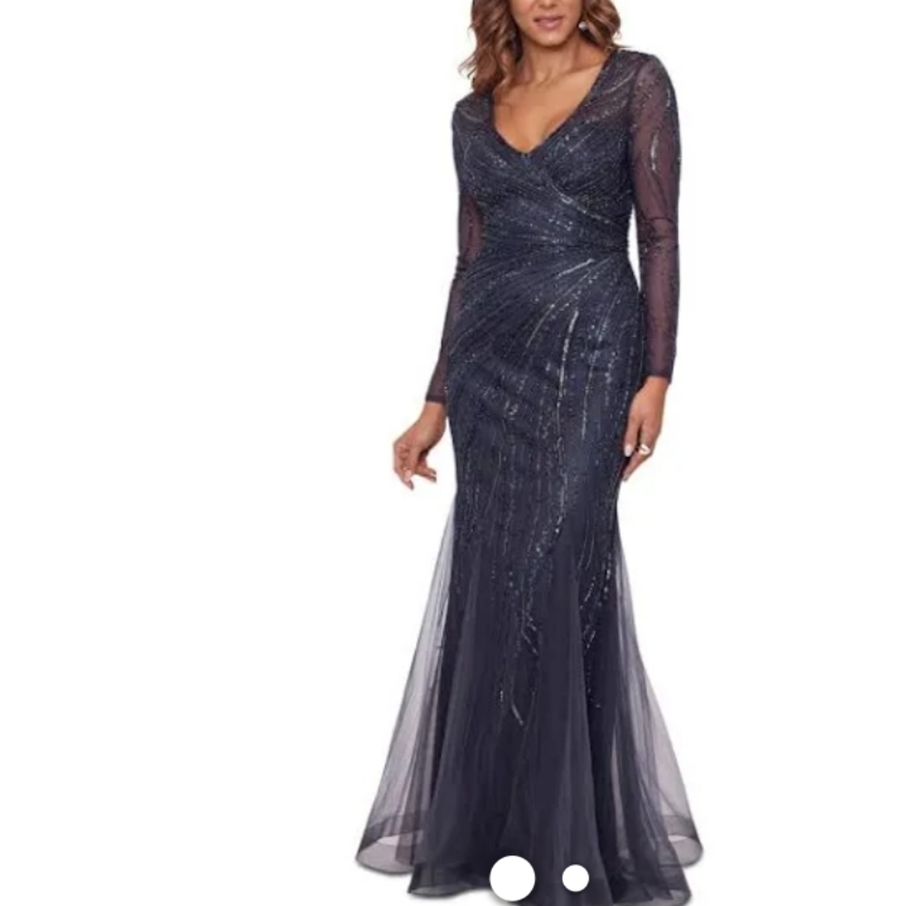 Elegant Charcoal Evening Gown